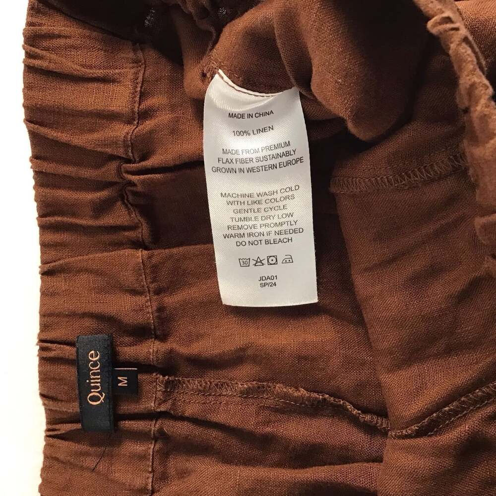 Quince 100% European Linen Pants in Rust Brown - Picture 9 of 9